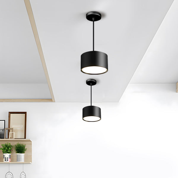 Cylindrical LED Modern Surface-mounted Hanging Pendant Light