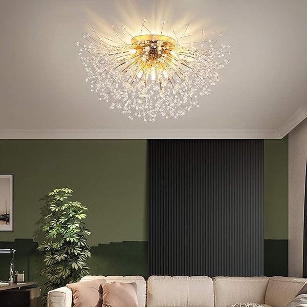 Modern Gold Dandelion Design LED Flush Ceiling Light