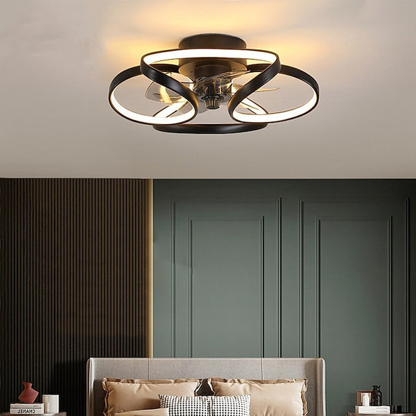 Flower Shaped LED Ceiling Fans Dimmable with Remote Contral