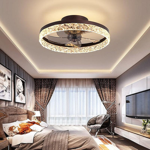 Modern Dimmable LED 6 Speeds Timing Blades Ceiling Fan with Remote Control