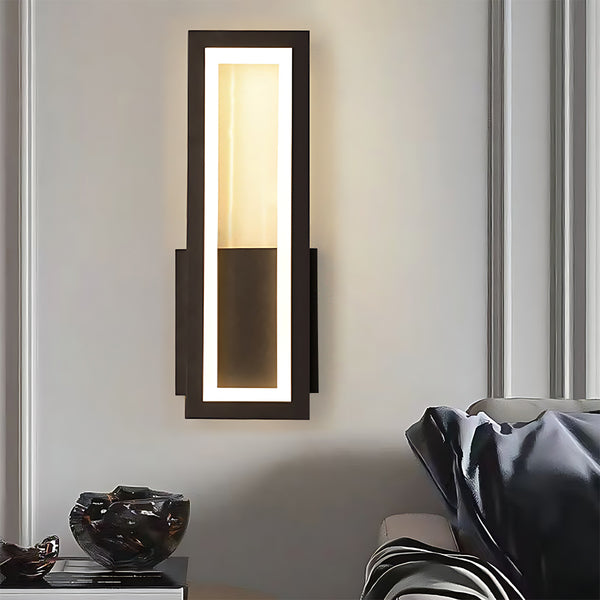 Minimalist Rectangular Black LED Modern Wall Light