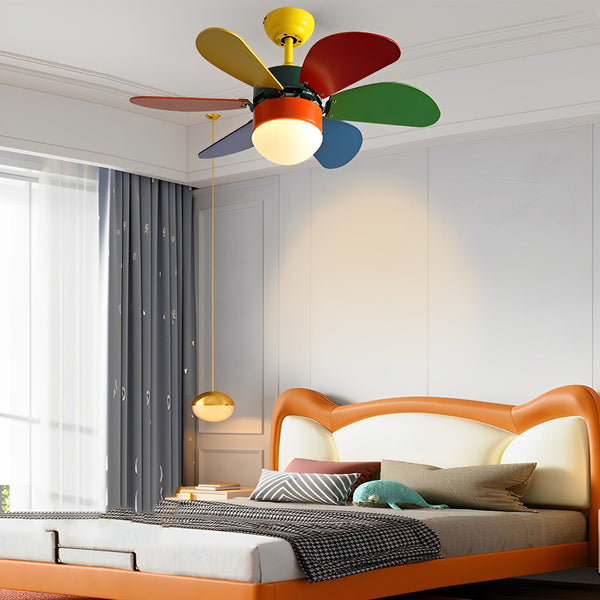 Macaron Colour 3-Step Dimming Ceiling Fan with Light