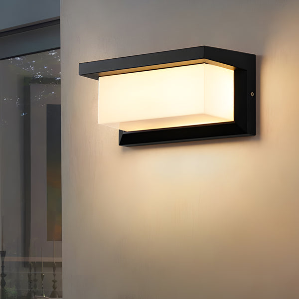 Rectangle Waterproof Control Induction Black Solar Wall Light