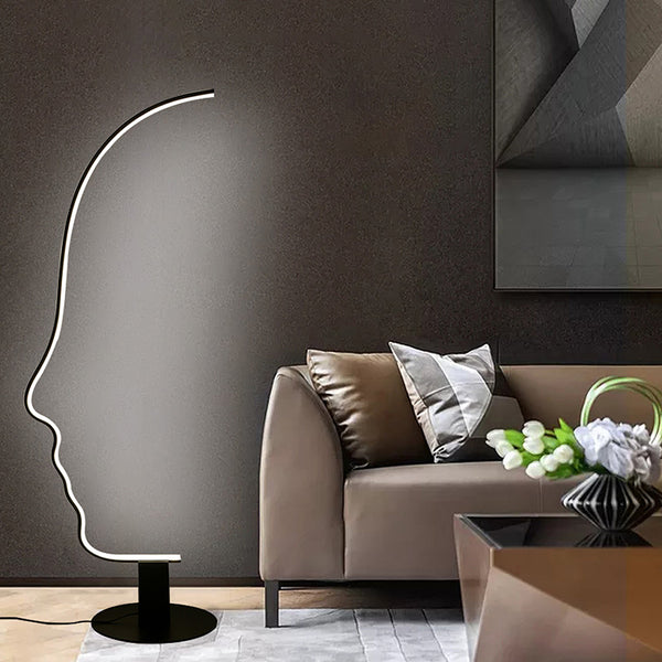Art Face Shape Dimming LED RGB Multi Coloured Floor Lamp