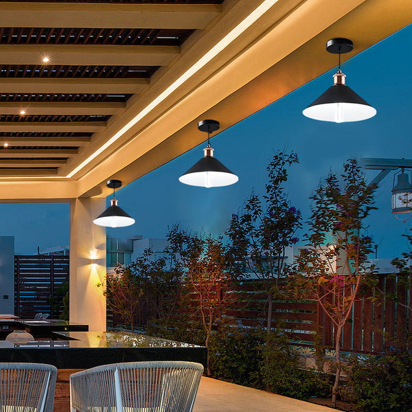 Conical Solar LED Pendant Solar Garden Waterproof Hanging Pendant Lights