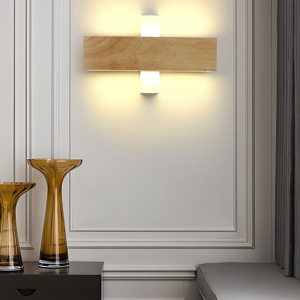 Light Wood Rotatable Rectangular Wooden Led Lamp Wall Light