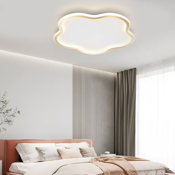 1-Light Nordic Pentagram Flush Ceiling Light Aluminium Mount Light Fixture For Bedroom