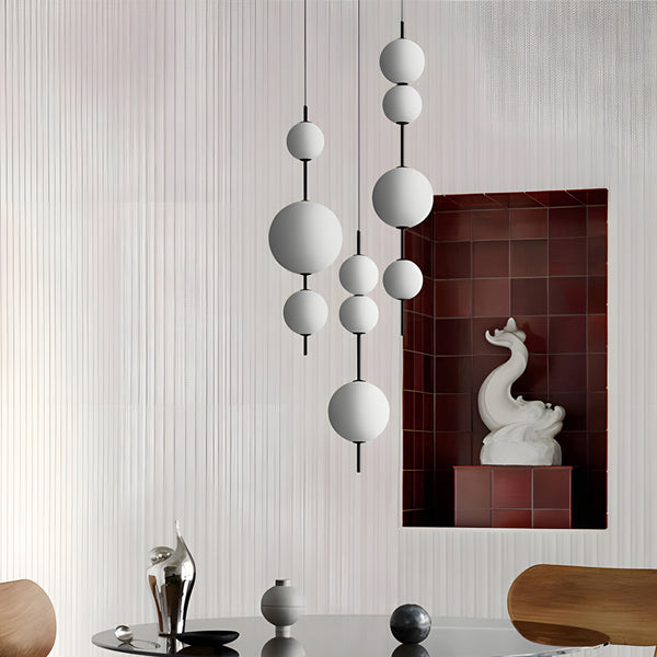 White LED Glass Globe Pendant Light