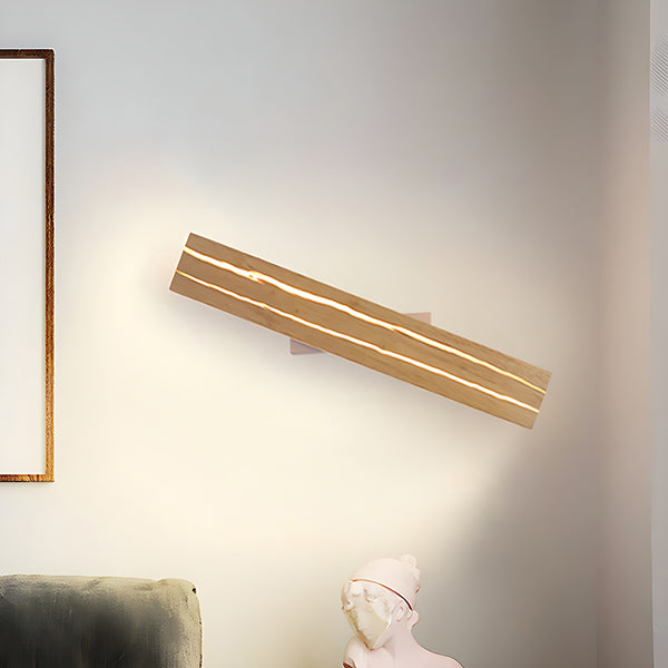Scandinavian Adjustable Rectangular Wood Dimming LED Modern Wall Light