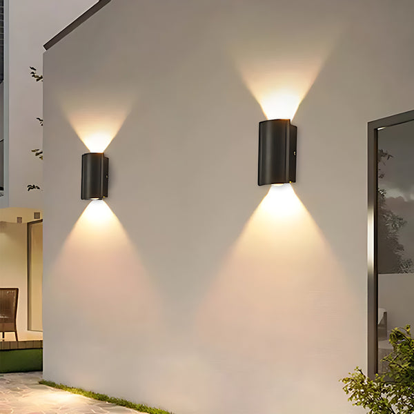 Aluminium Wave Arc Design Up and Down Waterproof LED Outdoor Wall Light