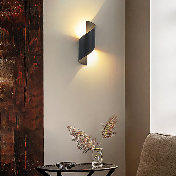 Spiral LED Aluminium Waterproof Up and Down Wall Light