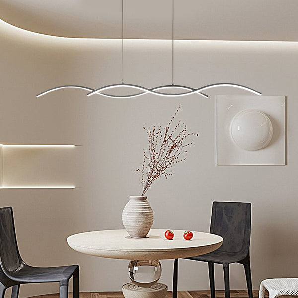 Wavy Lines Minimalist LED Nordic Dining Room Chandeliers Hanging Lamp