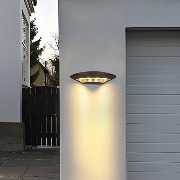 Aluminium Semi-circular Black LED Outdoor Wall Lights