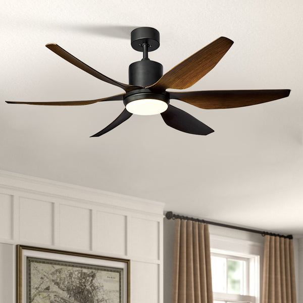 Mid-century Frequency Conversion Quiet Ceiling Fan Light Dimming with Remote Control
