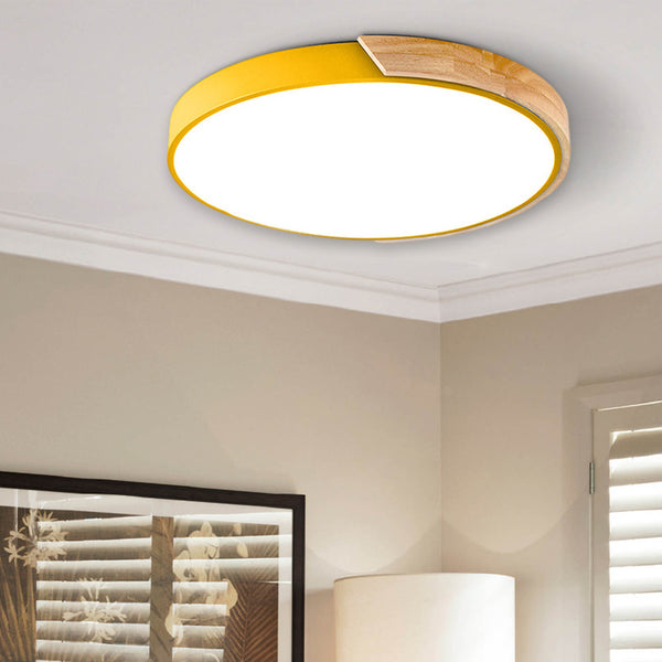 Nordic 1-Light Round Shape Dimmable LED Flush Mount Ceiling Light