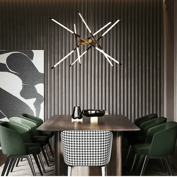 Modern Black Geometric Sputnik Chandelier For Dining Room