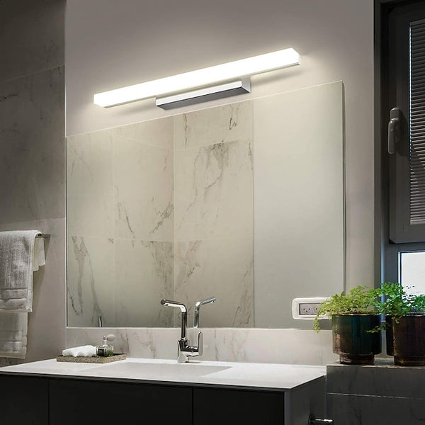 Waterproof LED Silver Mirror Wall Vanity Light for Bathroom