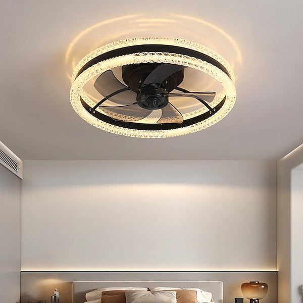 Dimmable LED 6 Speeds Timing Blades Ceiling Fan with Remote Control